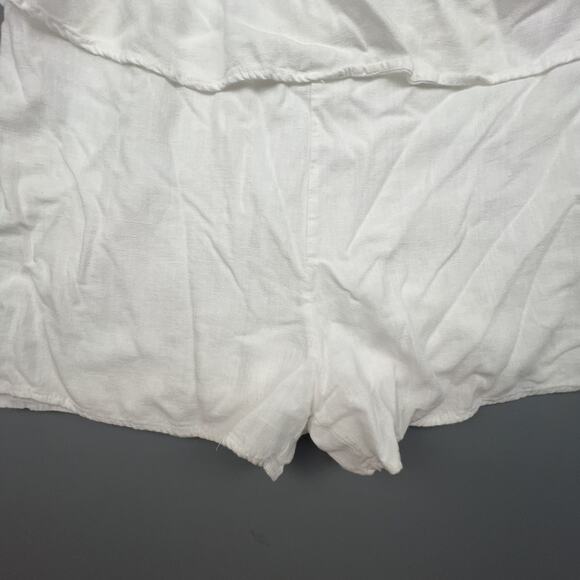 Polly White Ruffle Romper US 6 Tie Strap Summer Casual Beachwear - Picture 3 of 9